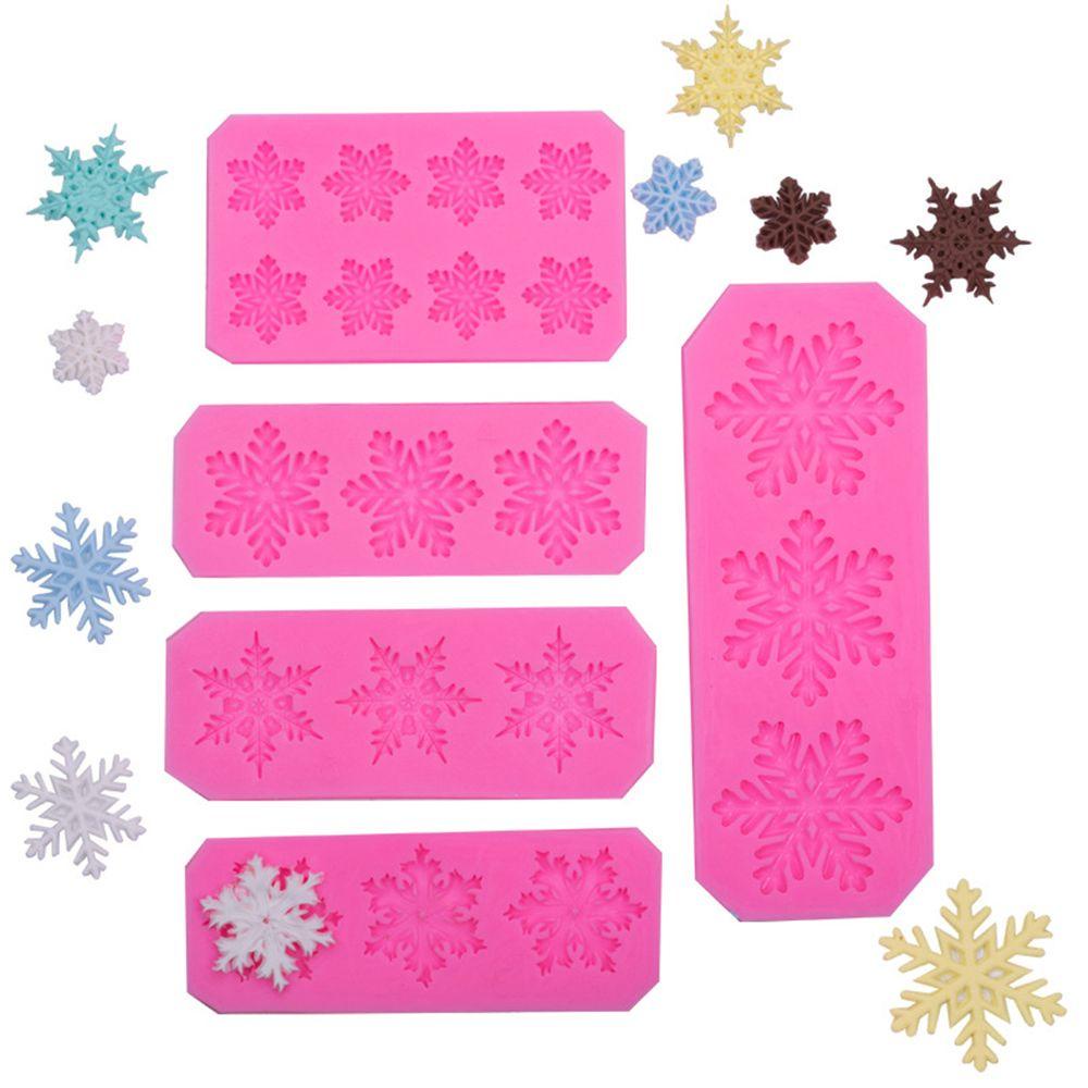 Solighter Cetakan Snowflake 3D Fondant Kue Silikon