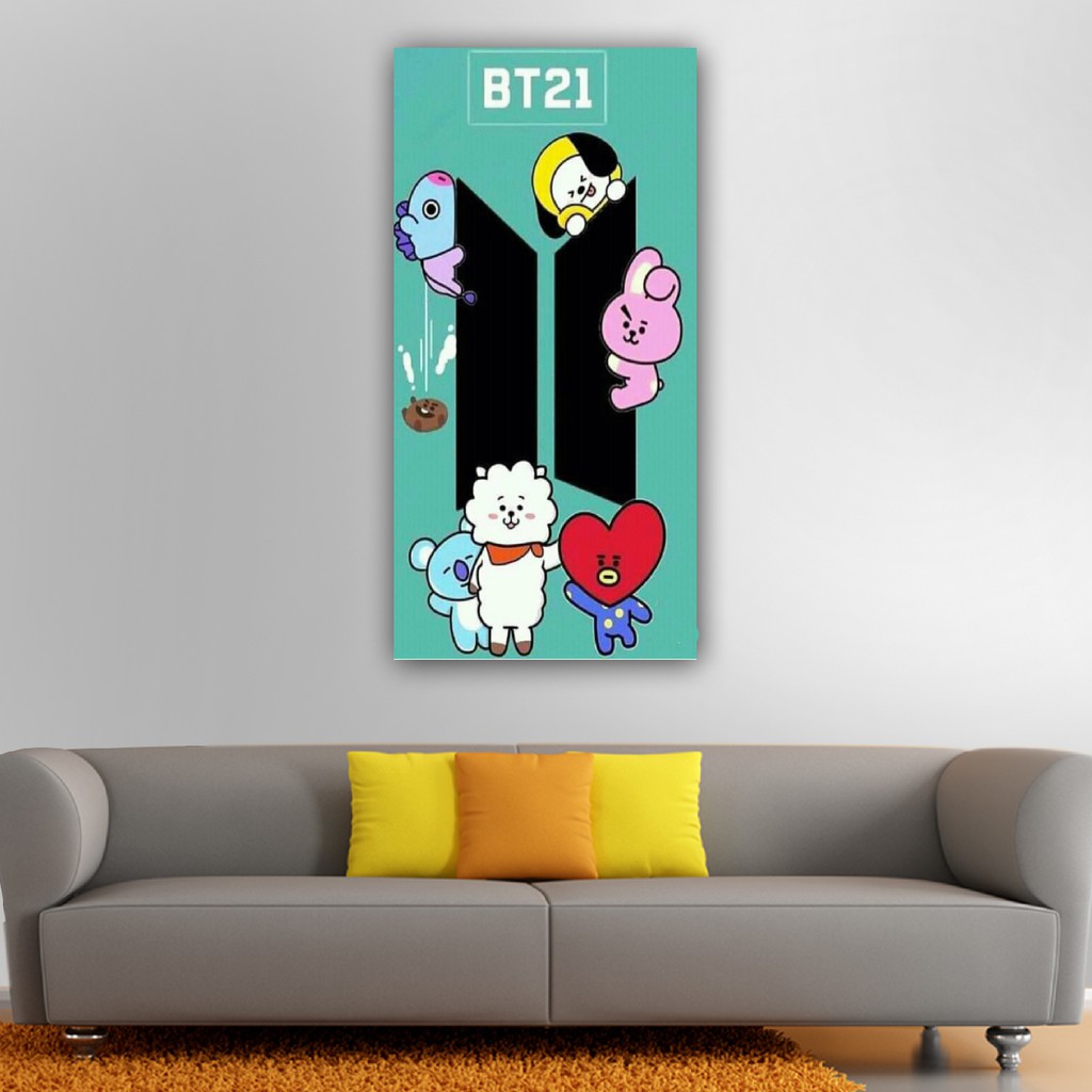 WALL DECOR KPOP BTS BT21 UKURAN 15 x 30 TEBAL 9MM