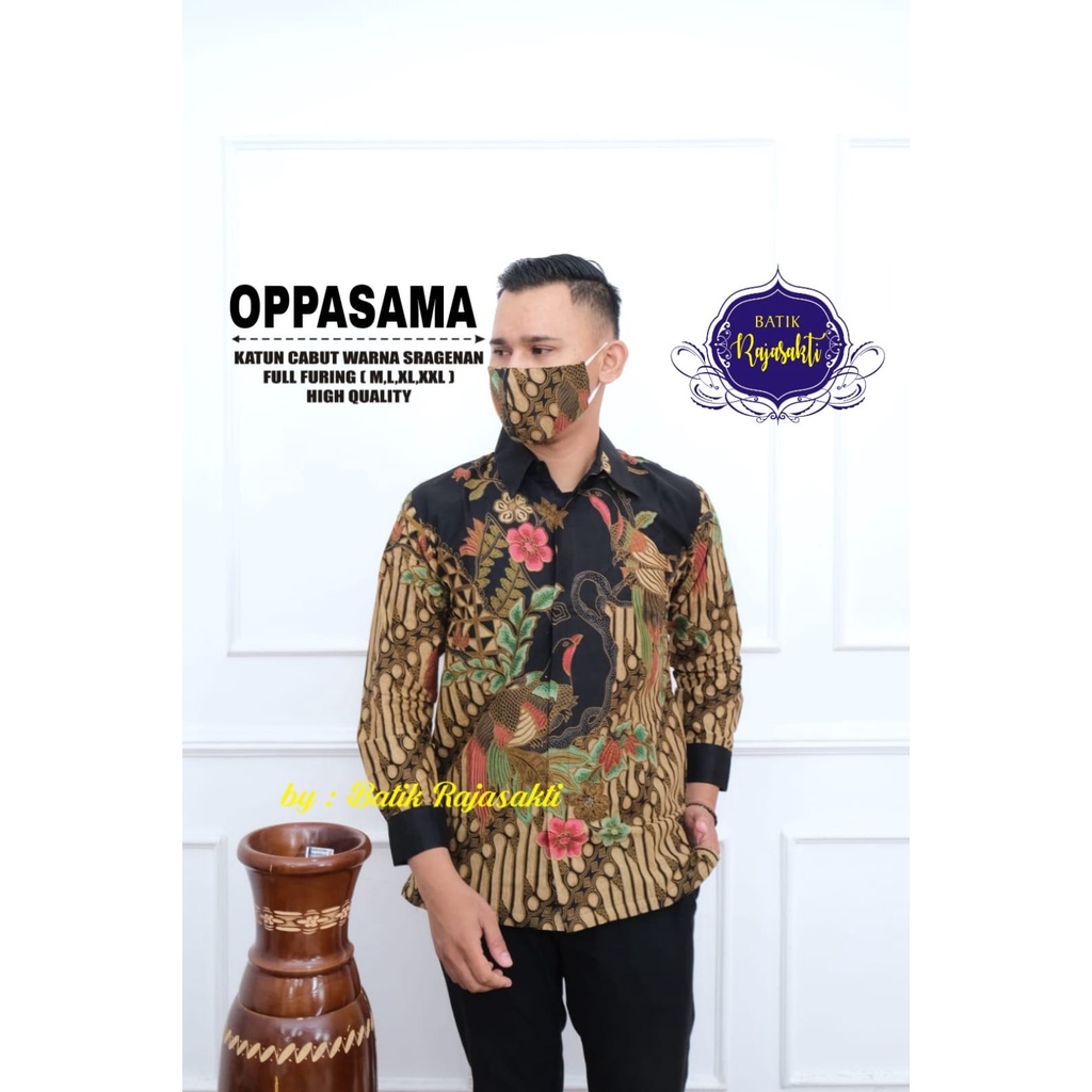 OPPASAMA RAJASAKTI KEMEJA BATIK PRIA SOLO LENGAN PANJANG LAPIS FURING PREMIUM HARJA NAVY NOGO MERAH GRAHA LASEM NAKULA  GANDEWA 2 MAHESWARA PEKSI LAWASAN PEKSI LASEM GURDHO PARI GURDHO PARI 2 NOGO BLUE CENDRAWASIH BLUE BATARA NAVY ELANG SIDARI SKANDIA 2