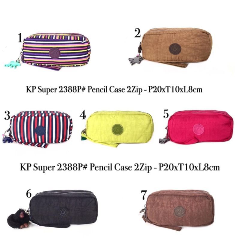 kipling tempat pencil case 2zip 2388p