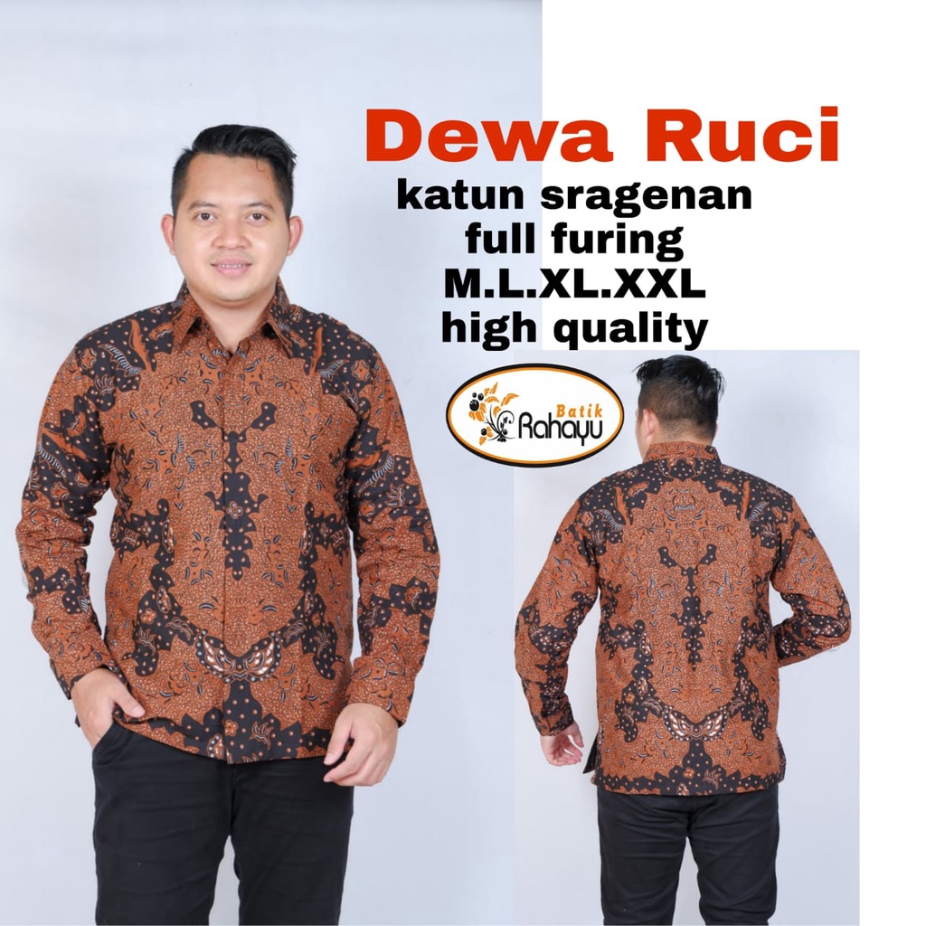 DEWA RUCI RAHAYU KEMEJA BATIK PRIA SOLO LENGAN PANJANG LAPIS FURING ATASAN PREMIUM MODERN PEKSI TRUNTUM SETYO LUHUR PUTIH SETYO LUHUR BIRU PARANG LASEM ADI LUHUR SEKAR JAGAD TALANG PATI MEGA NANDA DHARMA BAMBU LAWASAN BARA MUKTI SOGAN BARA MUKTI UNGU