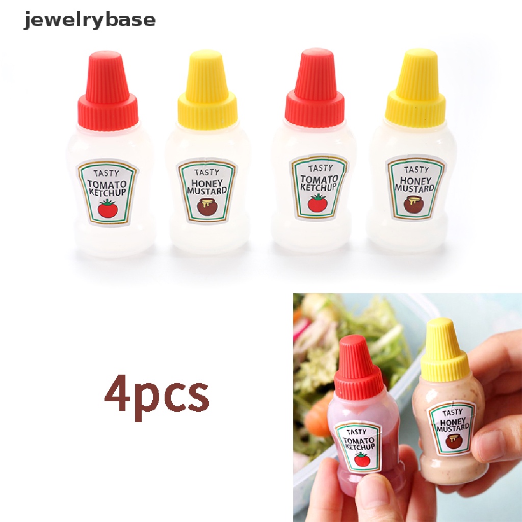 4 Pcs Botol Wadah Saus Tomat Mini Portabel Ukuran 25ML Untuk Salad