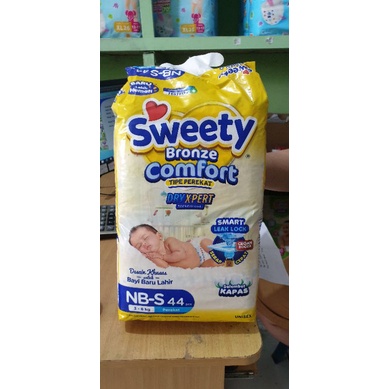 Pampers / Popok Untuk Bayi Baru Lahir Sweety Bronze Comfort Tipe Perekat Ukuran NB-S 44