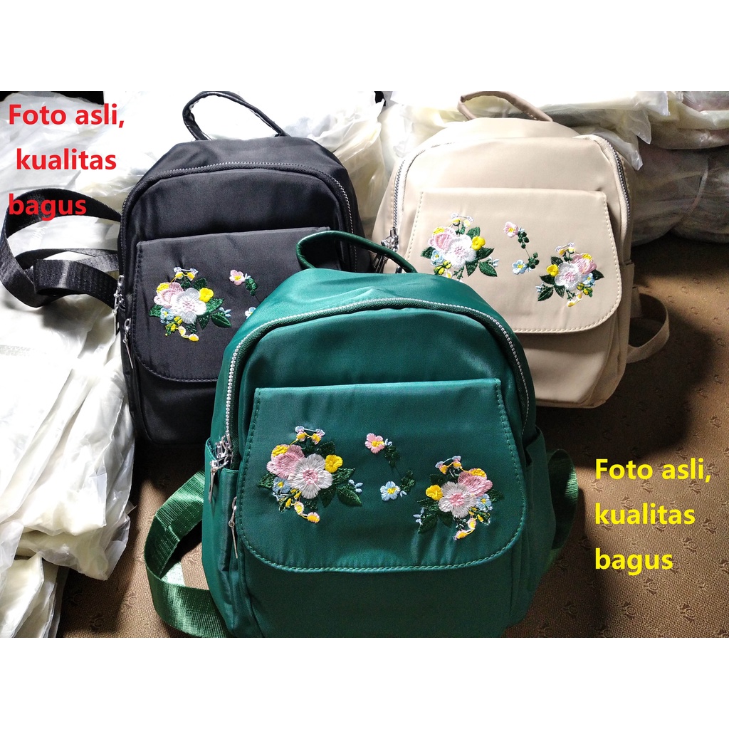 Multifungsi Tas Ransel Wanita Selempang  Bahu sling shoulder bag Nylon Cloth backpack beg belakang perempuan galas Women's Bags Ladies import 7196