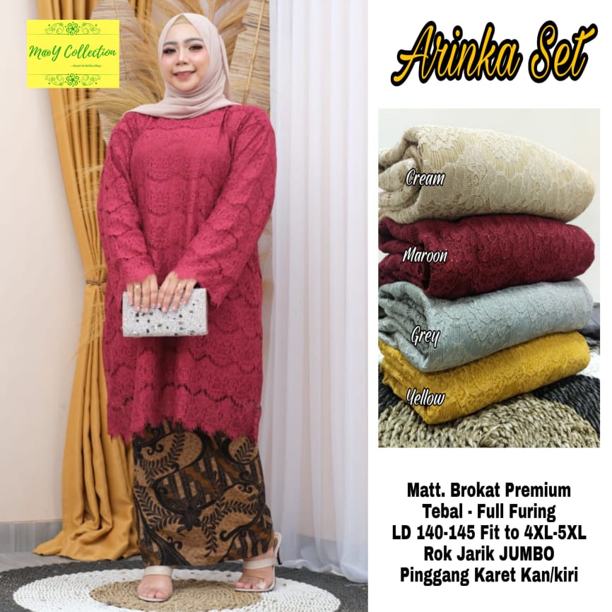 Arinka Kebaya Broklat Modern Super Jumbo Ld 140 - 145 Kebaya Set Rok