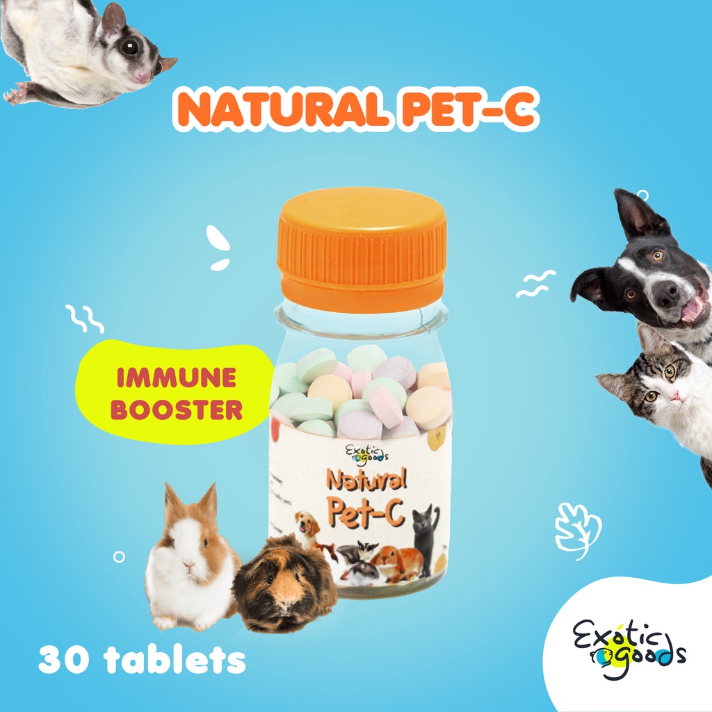 NATURAL PET-C 30 TABLET VITAMIN C HEWAN VITAMIN C GUINEA PIG VITAMIN C KELINCI VITAMIN C HAMSTER VITAMIN SUGARGLIDER VITAMIN ANJING VITAMIN KUCING