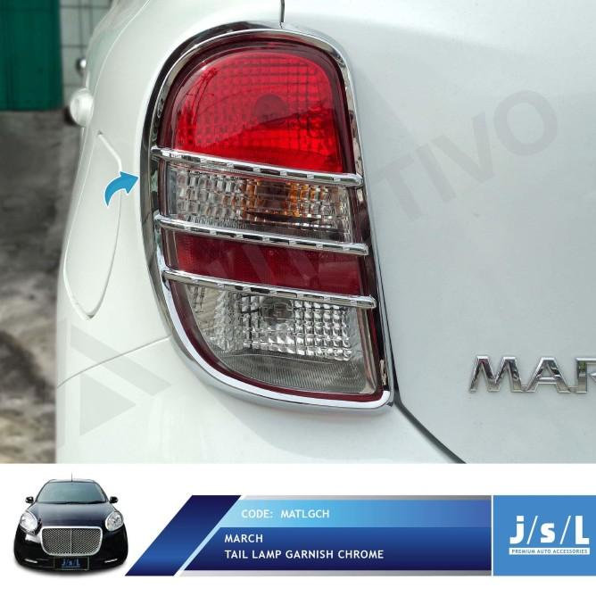 Nissan March Garnish Lampu Belakang Jsl/Tail Lamp Garnish Chrome