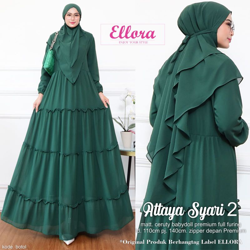 Attaya syari #2 gamis ceruty babydoll