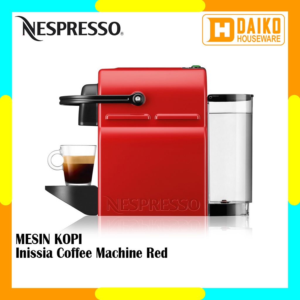 Mesin Kopi Nespresso Inissia Coffee Machine Red With Aeroccino3 Black Original Nespresso