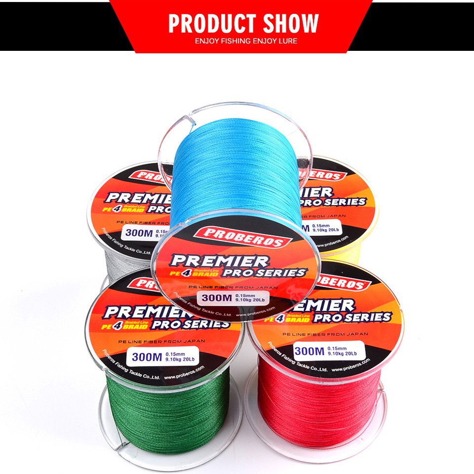 Proberos Benang Pancing Premier Pro Series Braided Thick 0.14mm Green Grab Medan