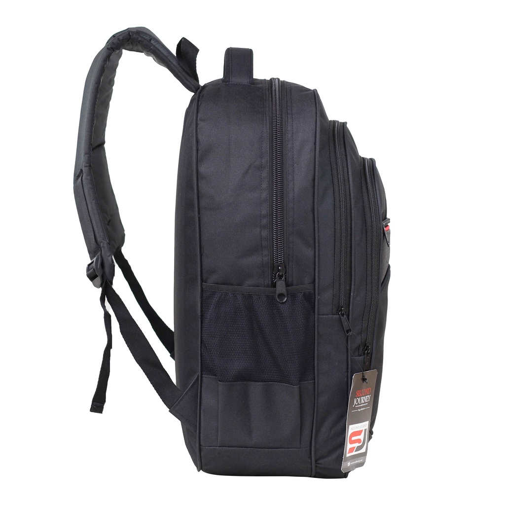 Backpack Laptop Tas Ransel Tas Sekolah Tas Punggung Second Journey Tas Hitam List Merah Ransel Murah Tebal Kuat