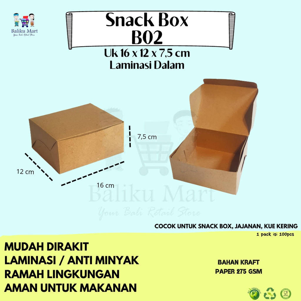 

Box B 02 Laminasi (16x12x7,5cm) 1 Pack isi 100pcs