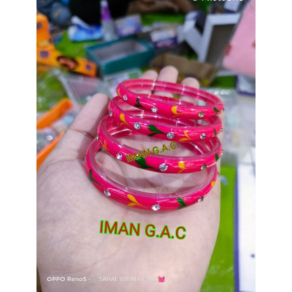 Gelang kaca akrilik anak dan tanggung isi 4pcs/aksesories gelang india akrilik