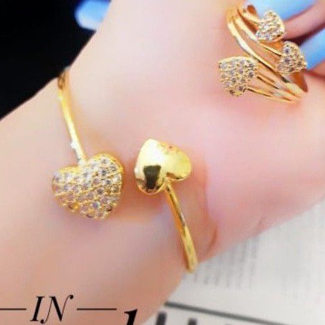 Xuping Set Perhiasan Gelang dan Cincin Cantik Terlaris t166