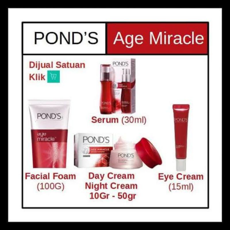 Ponds Age Miracle Day Cream/Night Cream/Eye Cream/Serum/Facial Foam