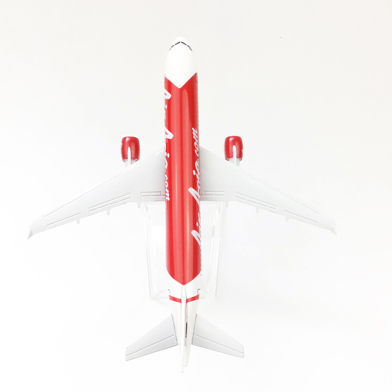 Air Asia A320 Model Pesawat Airbus 320 Bahan Metal Die-cast Warna Merah Putih Ukuran 16CM / 20CM