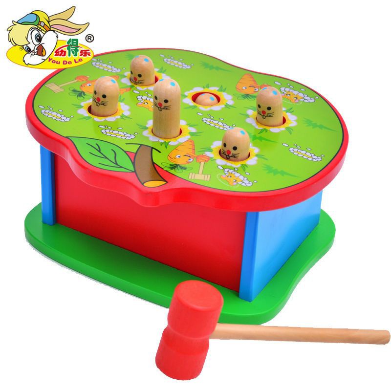 MAINAN EDUKASI PEMUKUL HAMSTER / WOODEN TOY APLLE PLAY HAMSTER / WHACK MOLE