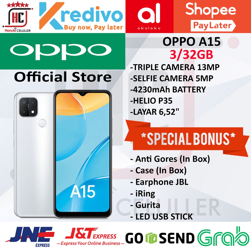 OPPO A15 RAM 3GB ROM 32GB 3/32GB GARANSI RESMI OPPO INDONESIA