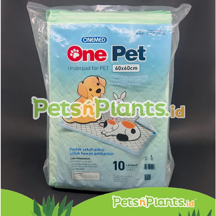 Onepet Underpad ONE PET Alas Kandang Perlak Hewan Anjing Kucing 60x60 cm