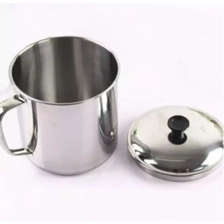 [ Cinicini ] Gelas Mug Cangkir Stainless Plus Tutup UK 8 CM