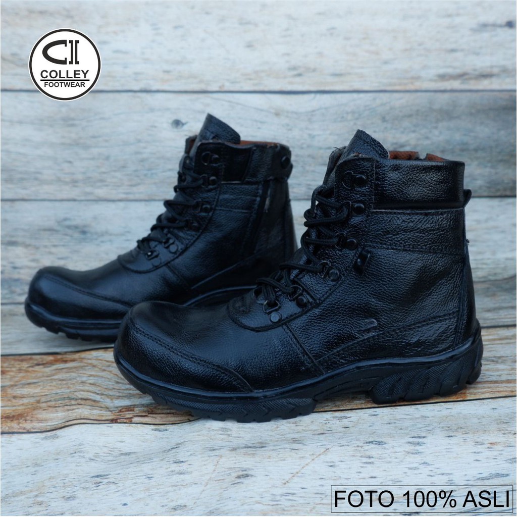 COD - SEPATU BOOT 100% KULIT ASLI - COKELAT HITAM CLY-BOO.012