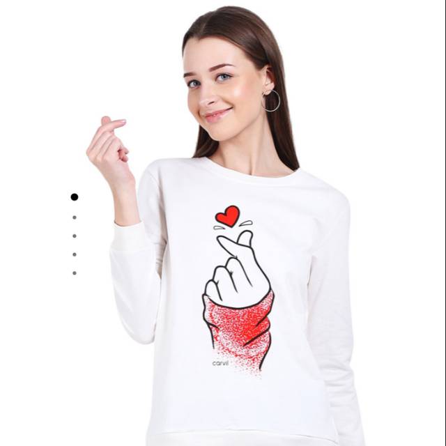 Kaos Sweater Carvil Cewek Putih