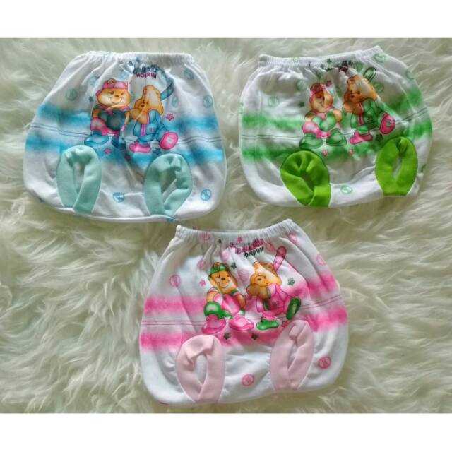 [GROSIR] 1 LUSIN CELANA POP/CELANA KACAMATA BAYI PUTIH MOTIF SELLA