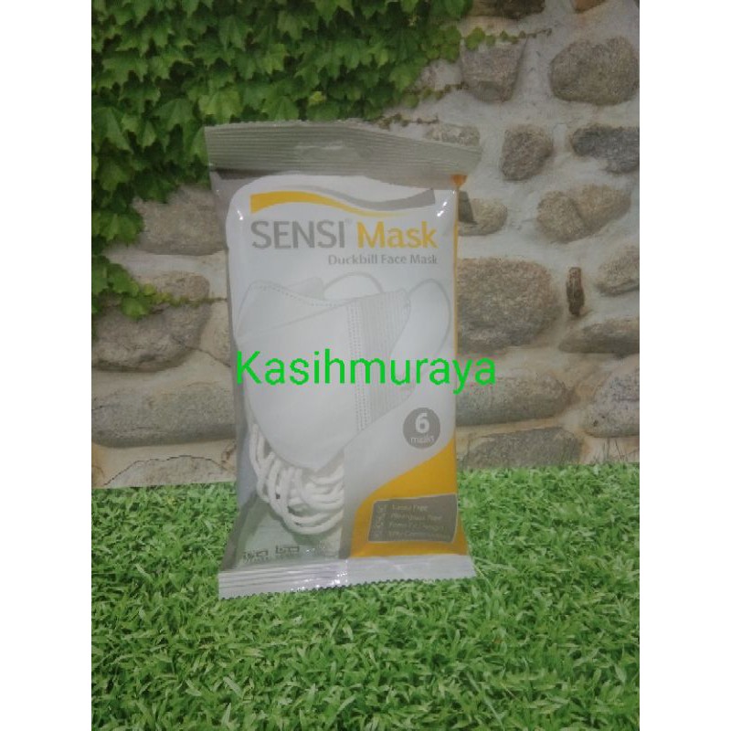 Masker Sensi Duckbill Sachet isi 6/masker embos/masker sensi warna putih