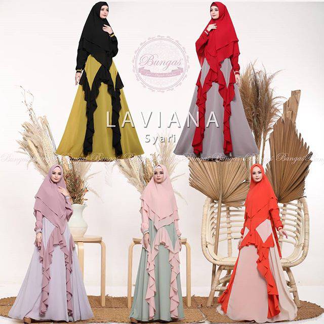 ORIGINAL Gamis Syari Laviana by Bungas / Gamis ori realpic busui