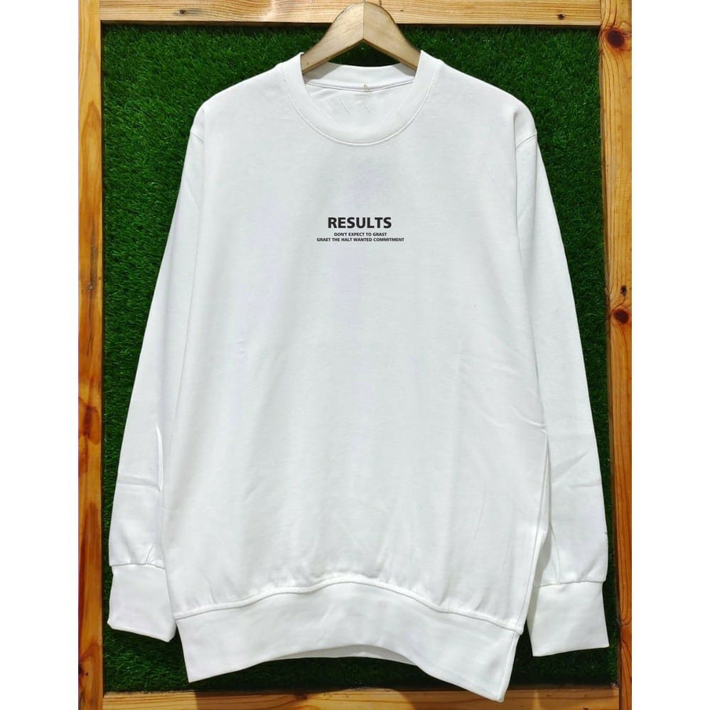 Sweatshirt Crewneck Pria Wanita Distro Jumbo Switer Crewnek Cewek Cowok Premium Warna Putih