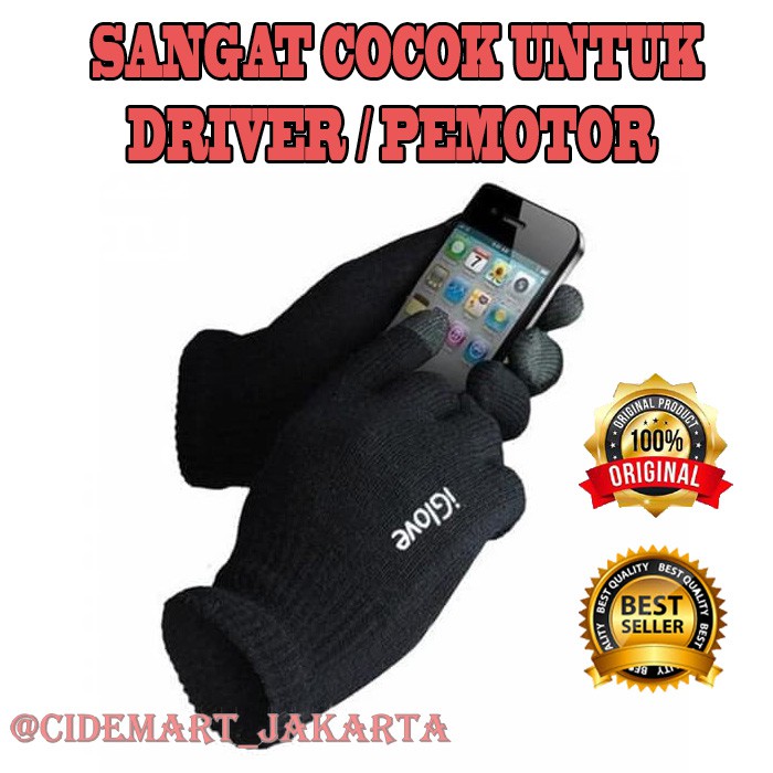 SARUNG TANGAN MOTOR TOUCH SCREEN / SARUNG TANGAN IGLOVE HP MOTOR / I GLOVE