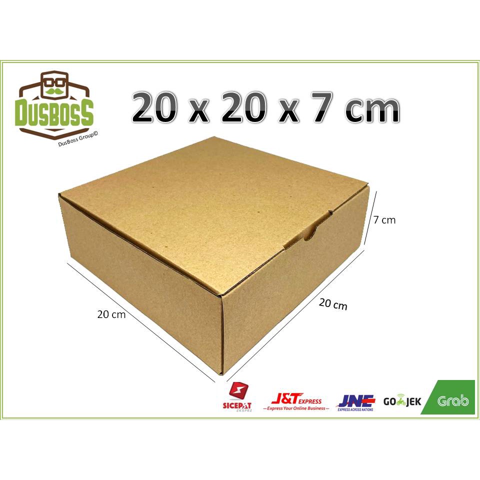 Kardus karton uk. 20 x 20 x 7 cm....Die Cut kotak Kue tart -aksesoris-dll model box pizza-3