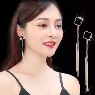 Baru bunga anting-anting wanita anting-anting anting-anting klip telinga Super Flash zirkon anting-a