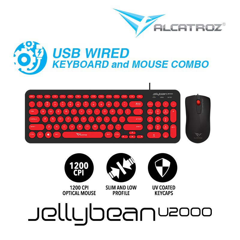 Keyboard Mouse Combo USB Alcatroz Jellybean U2000