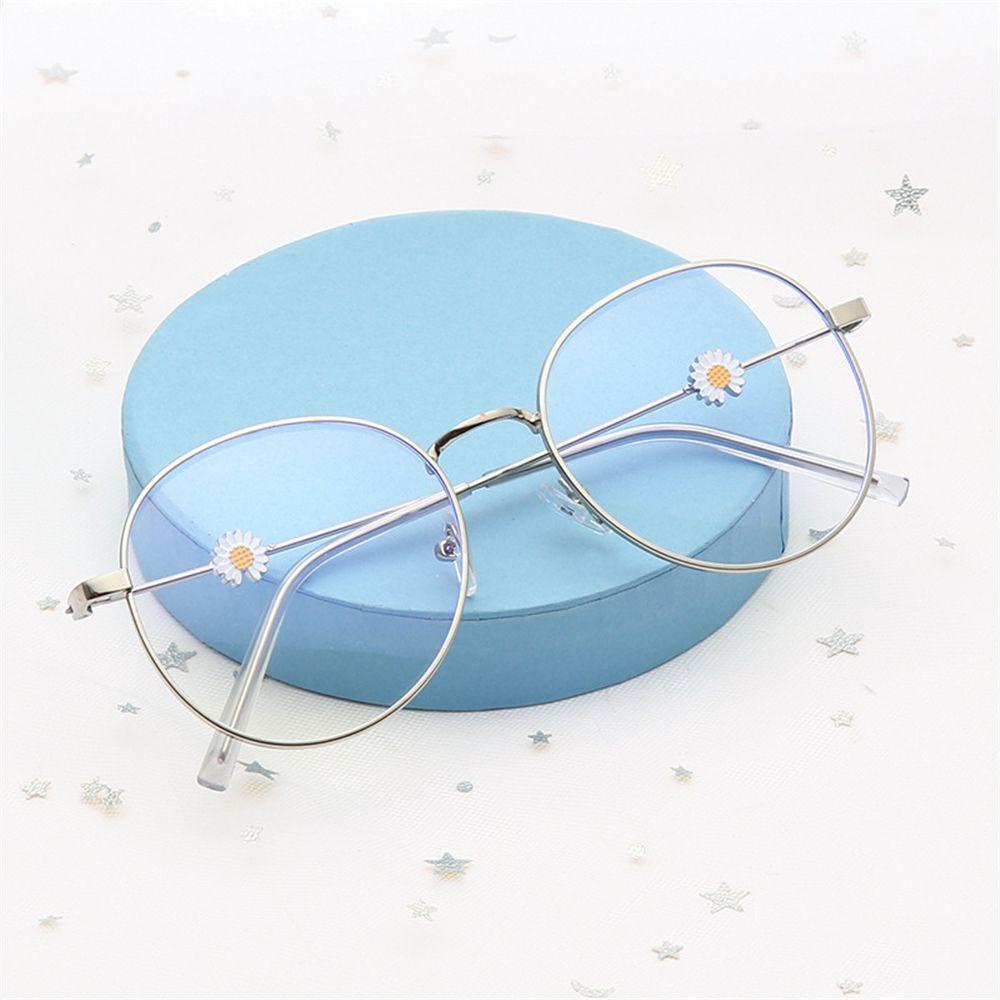 ❈ROWAN❈ -1.0~-4.0 Vintage Eyeglasses Reduces Eye Strain Anti-UV Blue Rays Radiation Myopia Glasses Metal Round Frame Ultralight High-definition Unisex Flat Mirror Eyewear/Multicolor