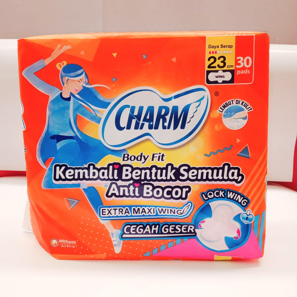 PEMBALUT CHARM BODY FIT EXTRA MAXI WINGS ISI 30 PADS
