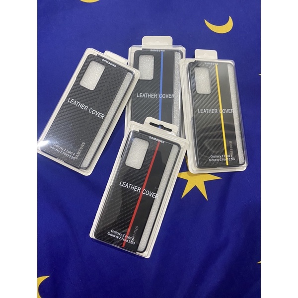 Samsung Galaxy Z Fold 2 / Z Flip 1 Casing Carbon Hard Case Leather Case Kulit Original