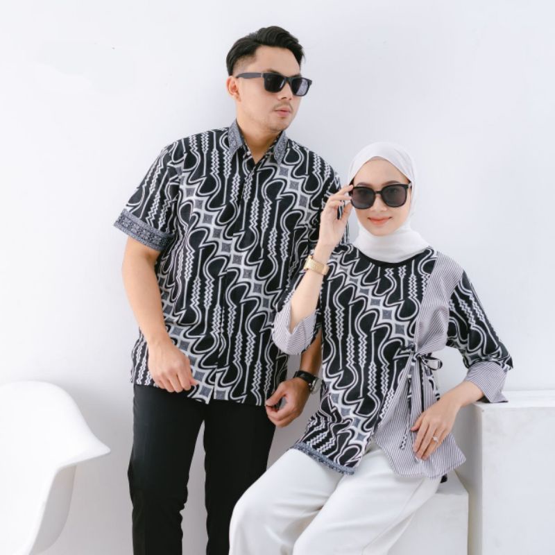 Coupel Atasan Batik Pria Dan Wanita TERBARU M,L, XL