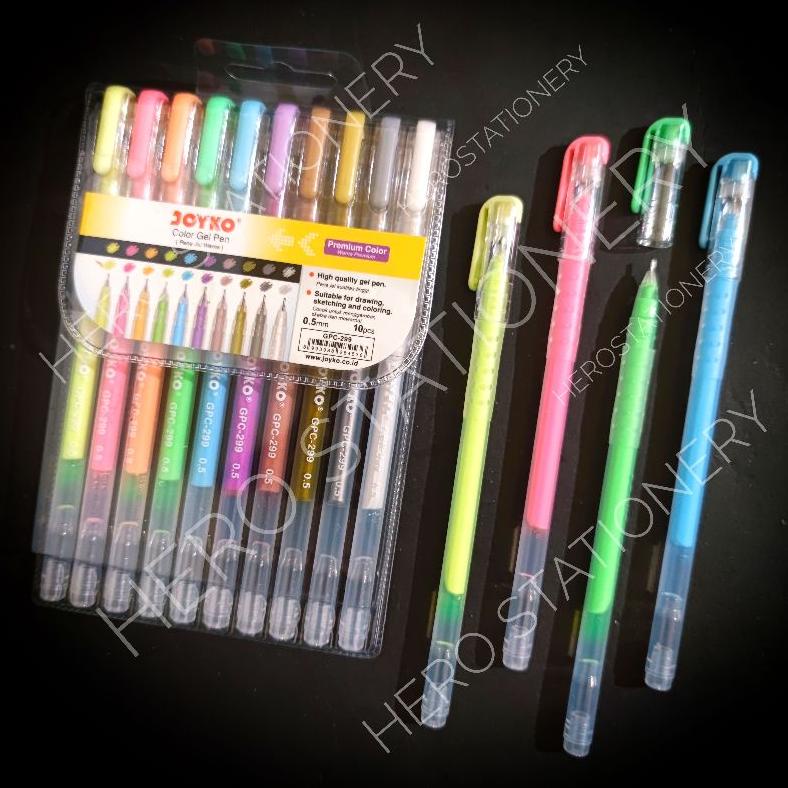

Pen gel joyko premium color set pastel 10 warna 0.5 mm GPC-299