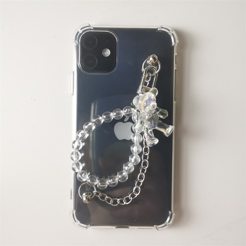 Case Transparan Dengan Rantai Butterfly Untuk IPhone 14 6 6s 7 8 SE 2020 7P / 8Plus X XS XR 11 12 13 mini Pro Max