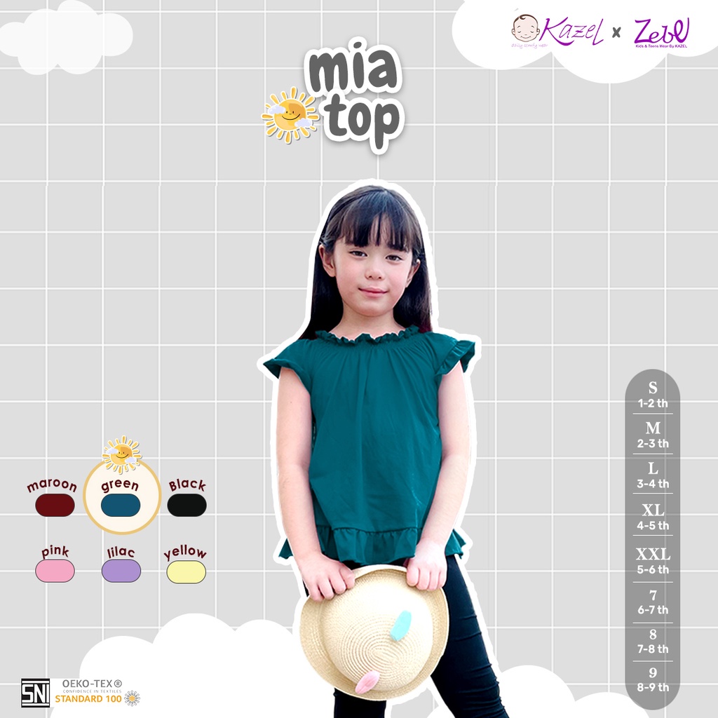 KAZEL MIA TOP GIRL 1-6 TAHUN 1 PCS / SNI