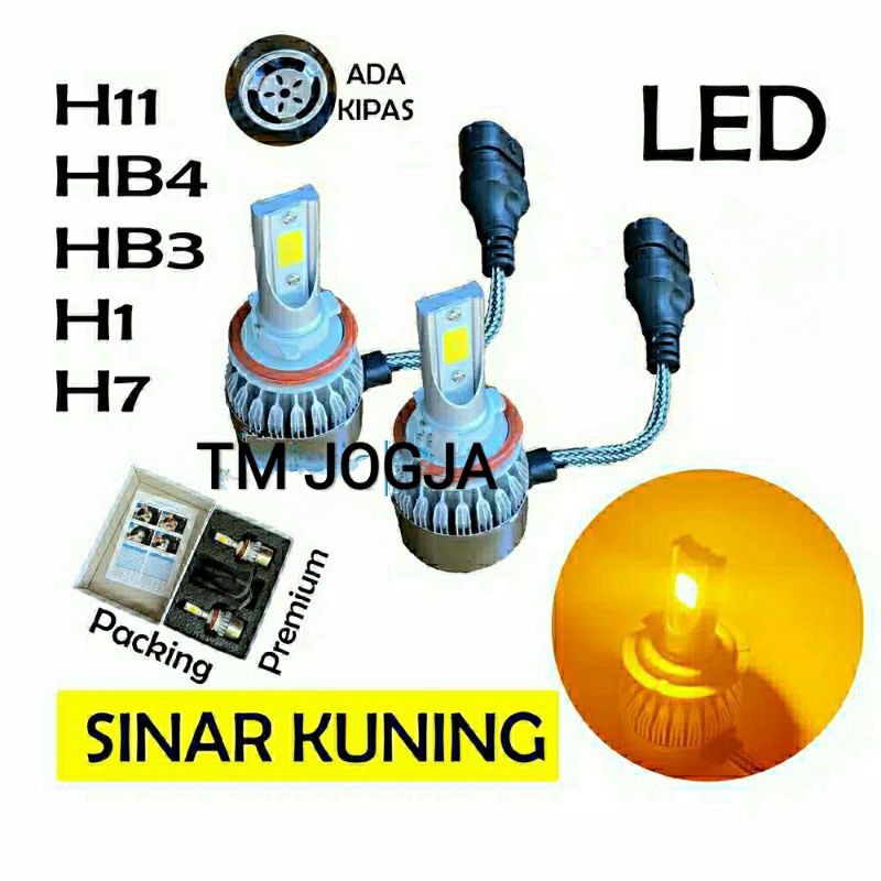 Lampu Kabut Mobil H11 HB4 C6 Kuning 3000K sepasang