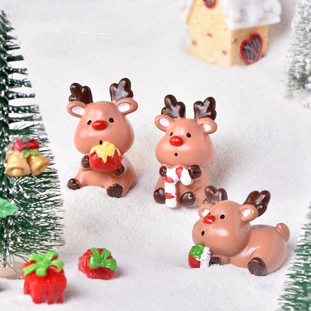 Augustina Elk Decoration Dekorasi Liburan Lucu Elk Series Patung Resin Perlengkapan Dekorasi Dekor Natal