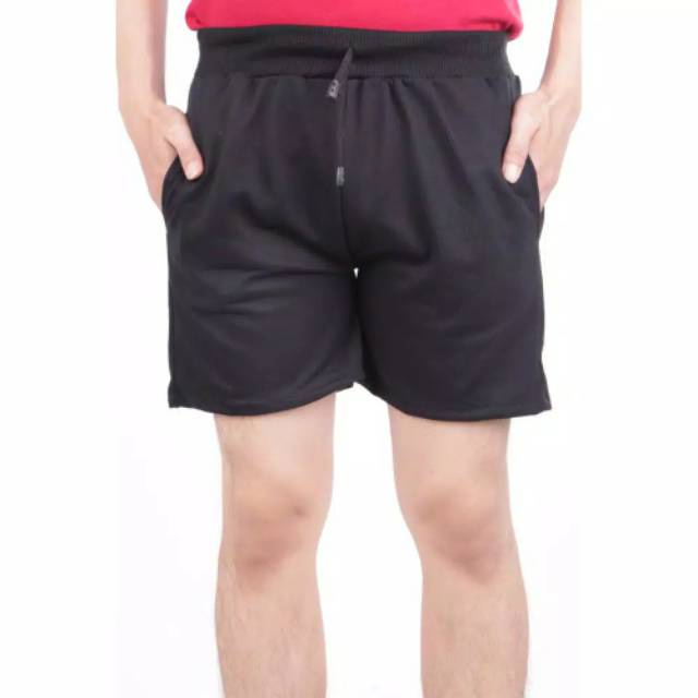 D WINKEL Celana Boxer Polos Shortpants Cotton Babyterry Lembut Hitam