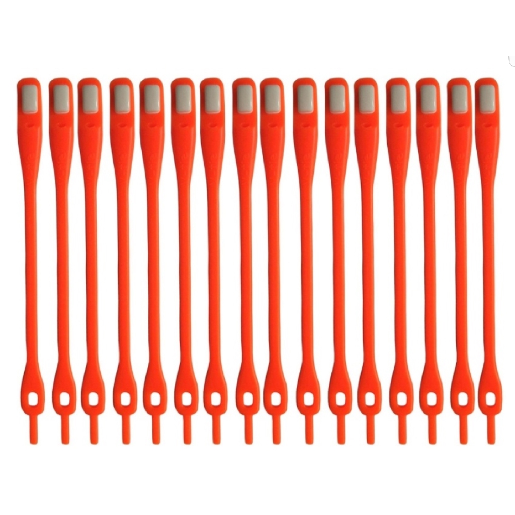 HILACES BASIC Lazy Shoelace Tali Sepatu Silikon tali sepatu karet (8PCS/PACK)-ORANGE/WHITE