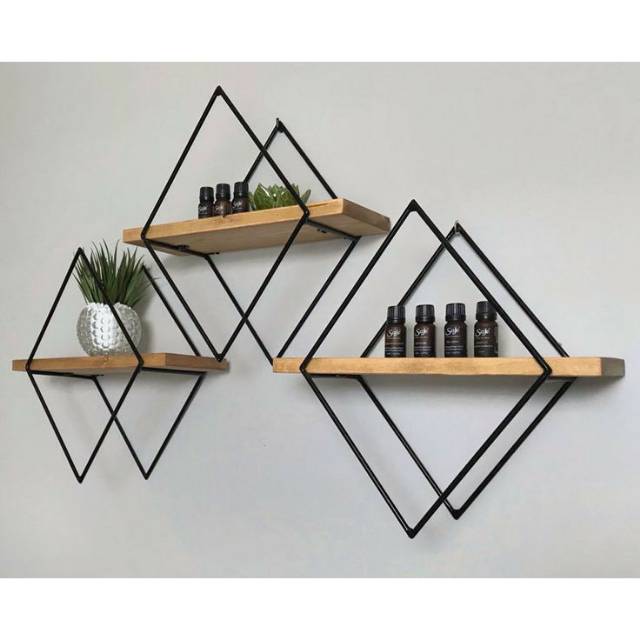  Rak  dinding besi  minimalis  ambalan prisma Shopee  Indonesia