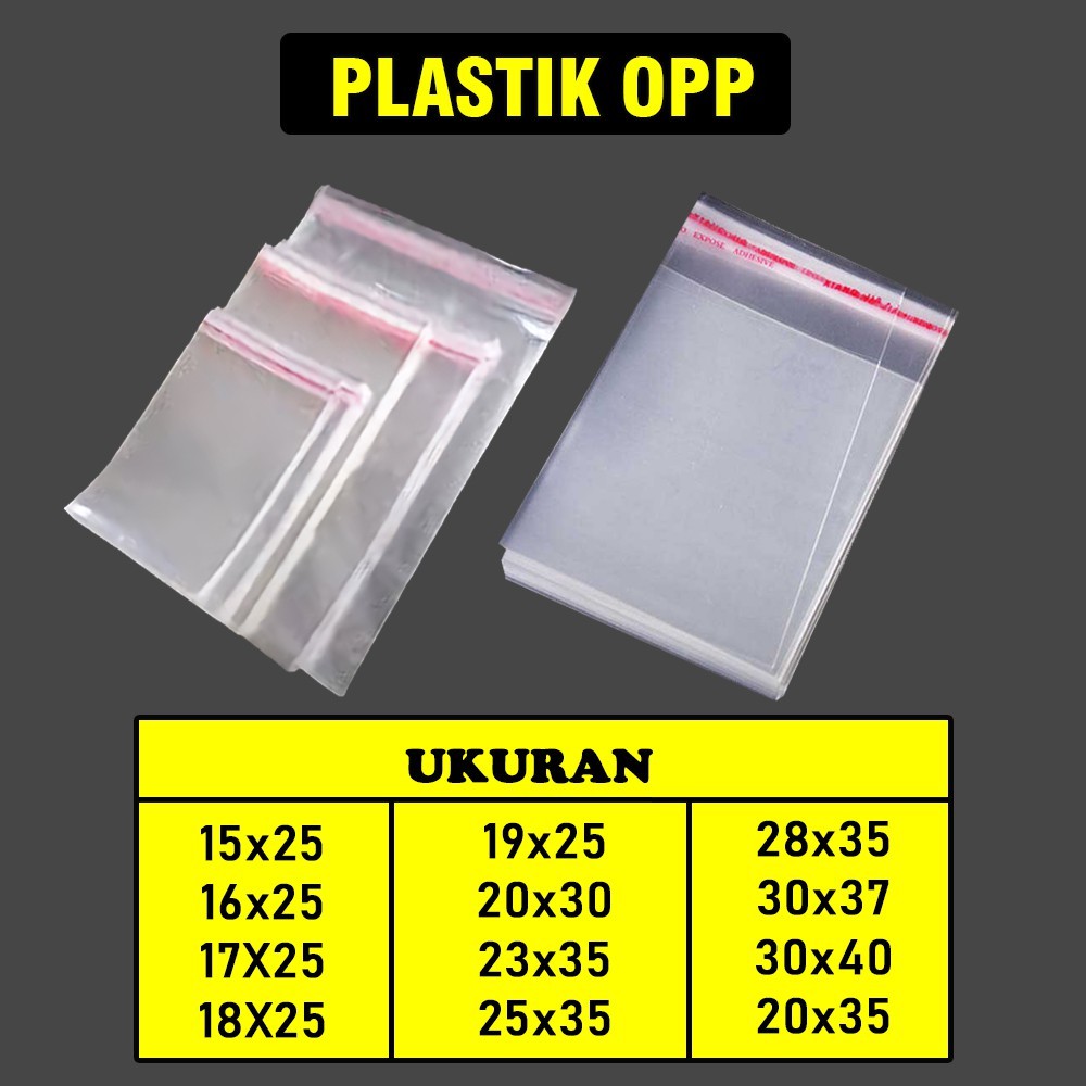

PLASTIK OPP | PLASTIK BAJU LEM | PLASTIK KEMEJA LEM | PLASTIK SEAL | PLASTIK MAKANAN \ PLASTIK OPP MURAH | PER PACK ISI 100 LEMBAR