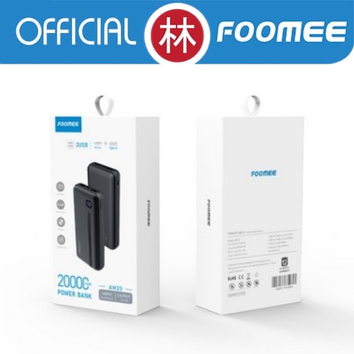 Foomee AM20 20000mAh Dual USB Output &amp; Digital Display Powerbank