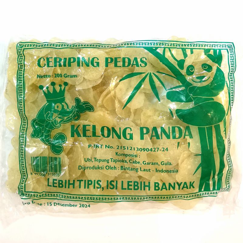 

Ceriping Pedas Cap Kelong Panda 200 gr | Kerupuk Ubi