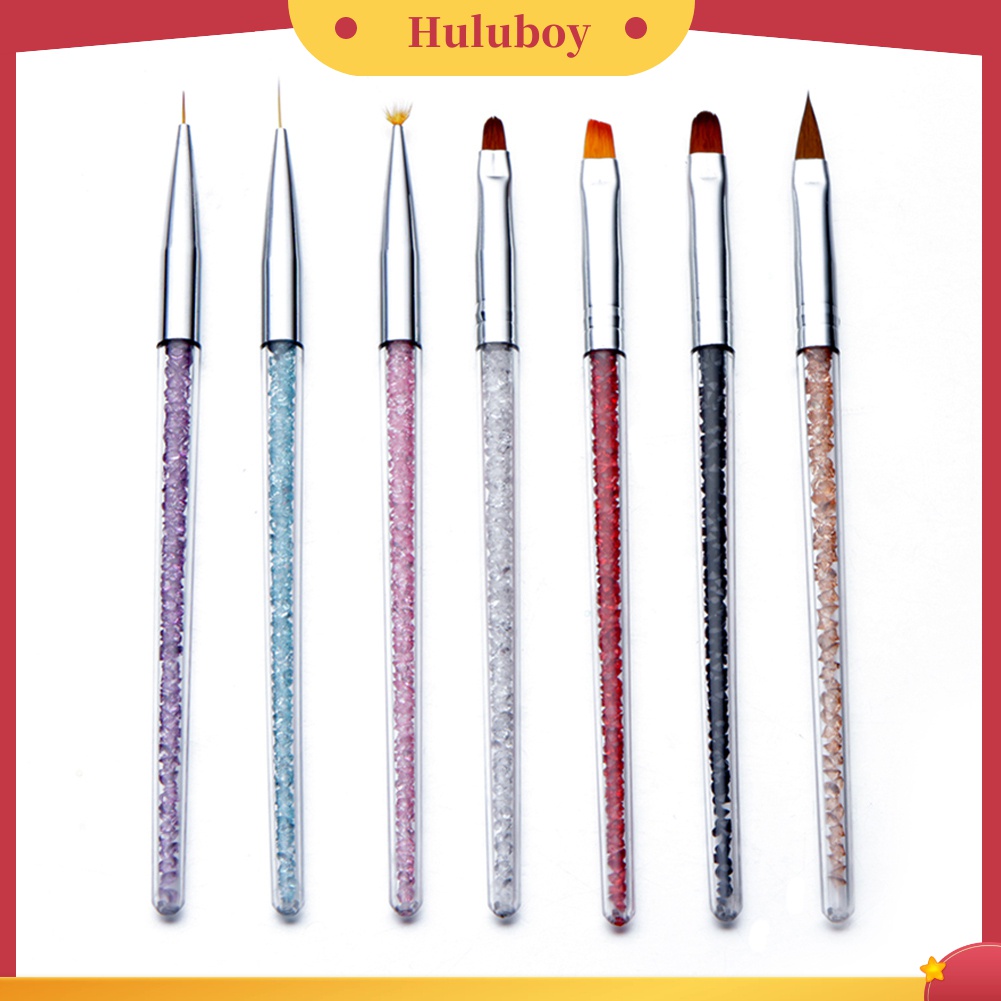 Huluboy Huluboy♡ Pen Gambar / Lukis Kutek Gel UV Dengan Gagang Berlian Imitasi Untuk Manicure DIY